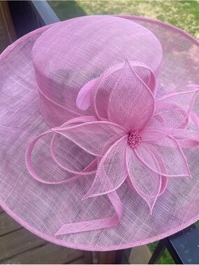 Pink Wide-Brim Derby Hat